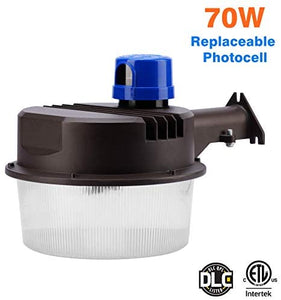 LED Area Light 70 Watts Dusk to Dawn Photocell Included, Perfect Yard Light or Barn Light, 9500 Lumens, 5000K, ETL Listed, DLC, 200W HID Light Equivalent,Replaceable Photocell