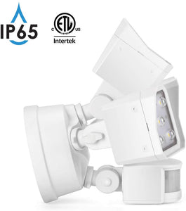 Bobcat LED Flood Lights 30 Watts 180 deg Motion Activated Outdoor Security Lights Three Head 3400 lumens 5000K Black
