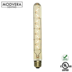 Modvera LED Filament Tube Bulb T30 Tubular Bulb Edison Antique Style 5 Watt with 40 watt Equivalent 2200K Glass E26 Base Dimmable