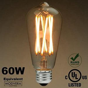 Modvera ST64 X-Filament 60w/75w Equivalent LED Edison Bulb Filament bulb