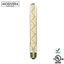 Modvera LED Filament Tube Bulb T30 Tubular Bulb Edison Antique Style 5 Watt with 40 watt Equivalent 2200K Glass E26 Base Dimmable