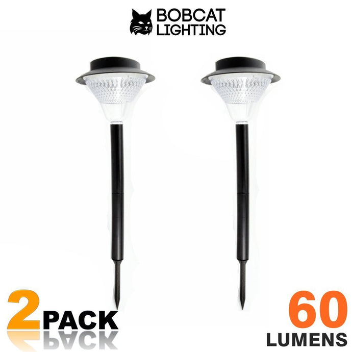 2 Pack - Super Bright Solar Path Lights 60 Lumens LED Solar Landscape Lights for Pathway, Warm White (3000K), Waterproof, Brightest on Market
