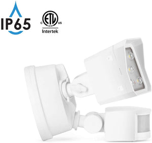 Bobcat LED Flood Lights 30 Watts 180 deg Motion Activated Outdoor Security Lights Three Head 3400 lumens 5000K Black