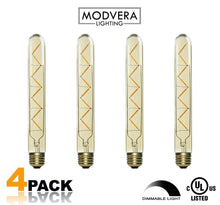 Modvera LED Filament Tube Bulb T30 Tubular Bulb Edison Antique Style 5 Watt with 40 watt Equivalent 2200K Glass E26 Base Dimmable
