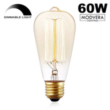 NEW 6 Pack - Modvera 60w Edison Bulb Antique Bulb Vintage Style ST64 2200K Warm White E26 Base Dimmable 370 lumens