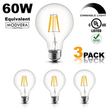 Modvera G25 LED Light Bulb Decorative Bathroom Lighting Globe Light Bulb 40 Watt Equivalent Uses Only 4 Watts Clear Glass ...