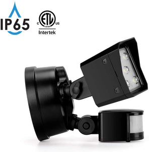 Bobcat LED Flood Lights 30 Watts 180 deg Motion Activated Outdoor Security Lights Three Head 3400 lumens 5000K Black