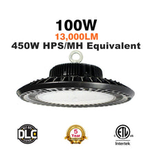 Bobcat LED High Bay Light,100W UFO High Bay Lighting (450W HID/HPS Equivalent) 13,000 Lumens, Daylight White 5000K, IP65 Waterproof, Garage, Warehouse,DLC ETL Listed, 5-Year Warranty