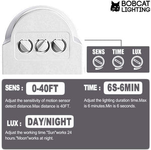 Bobcat LED Flood Lights 30 Watts 180 deg Motion Activated Outdoor Security Lights Three Head 3400 lumens 5000K Black