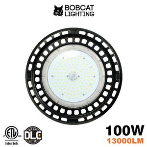 Bobcat LED High Bay Light,100W UFO High Bay Lighting (450W HID/HPS Equivalent) 13,000 Lumens, Daylight White 5000K, IP65 Waterproof, Garage, Warehouse,DLC ETL Listed, 5-Year Warranty