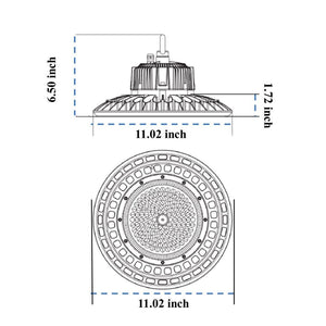 Bobcat LED High Bay Light,100W UFO High Bay Lighting (450W HID/HPS Equivalent) 13,000 Lumens, Daylight White 5000K, IP65 Waterproof, Garage, Warehouse,DLC ETL Listed, 5-Year Warranty