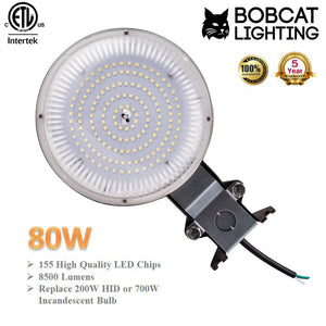Bobcat LED Area Light Outdoor LED Area Light Dusk to Dawn Photocell, Perfect 120V Yard Light or Barn Light, ETL Listed, LED Floodlights Outdoor