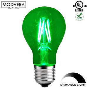Modvera LED Color RGB Light Bulb A19 3 Watt E26 Base 15,000 Hour Lifespan Clear Glass