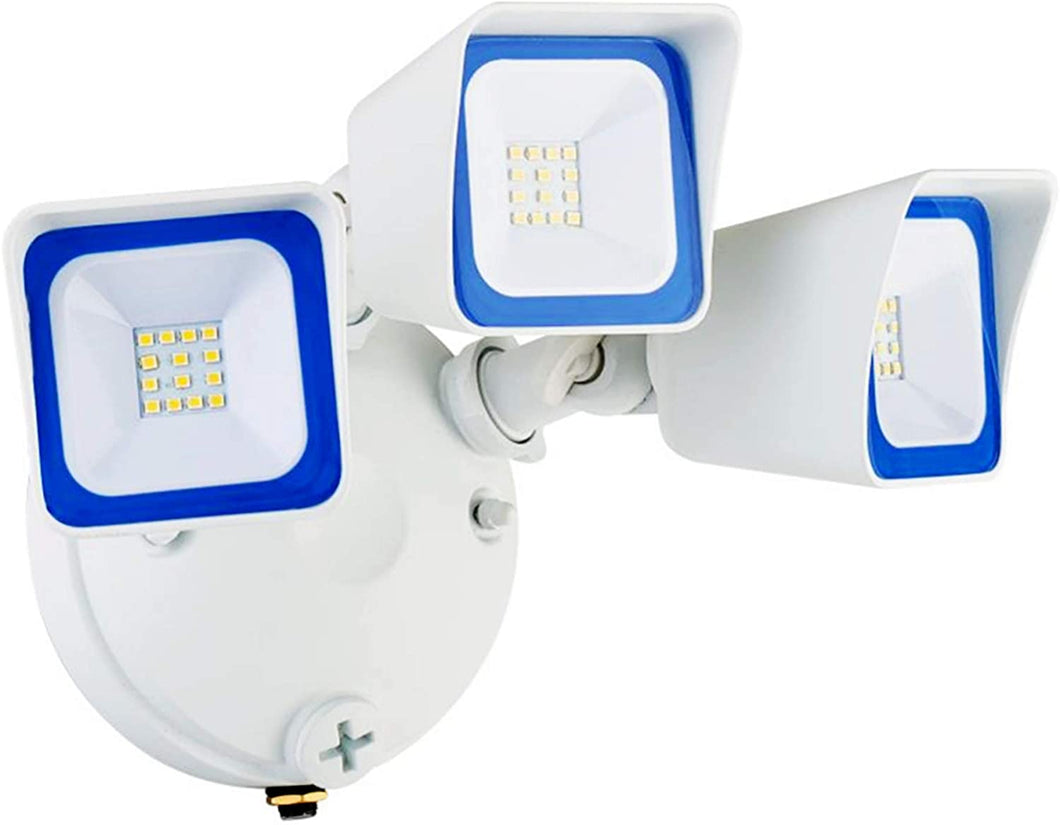 Bobcat Lighting 30 Watt Three Head Dusk to Dawn Photocell LED Flood Lights Adjustable Outdoor Flood Lighting 3200 Lumens 5000K All Metal Durable Design