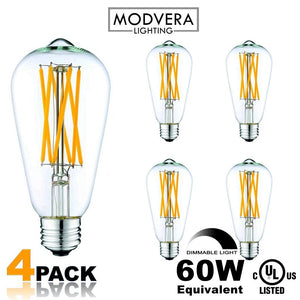 Modvera ST64 X-Filament 60w/75w Equivalent LED Edison Bulb Filament bulb