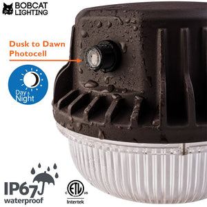 Bobcat LED Area Light Outdoor LED Area Light Dusk to Dawn Photocell, Perfect 120V Yard Light or Barn Light, ETL Listed, LED Floodlights Outdoor