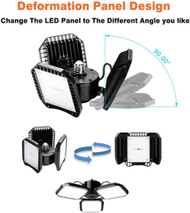 Bobcat Lighting LED Garage Light, Adjustable LED Panels Daylight Color Bulbs, Workshop Light for Garage,ETL Certification