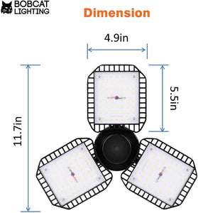 Bobcat Lighting LED Garage Light, Adjustable LED Panels Daylight Color Bulbs, Workshop Light for Garage,ETL Certification