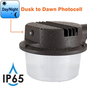 Terrason LED Area Light Dusk to Dawn Photocell Included, 5000K, Dimmable LED Floodlight Filament Perfect Yard Light or Antique Barn Light (40)