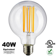 Modvera G25 LED Light Bulb Decorative Bathroom Lighting Globe Light Bulb 40 Watt Equivalent Uses Only 4 Watts Clear Glass ...